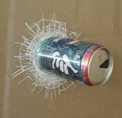 3D beverage can shatter decal clings