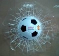 3D smashed soccer decal